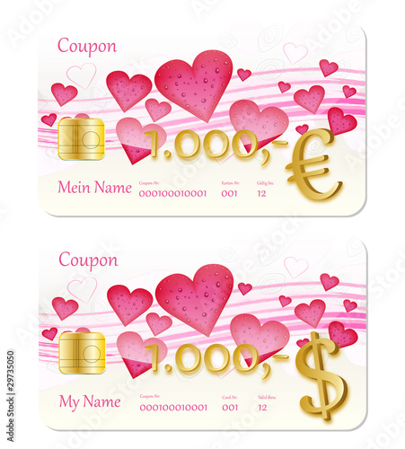 coupon herzen 1000 euro - dollar photo