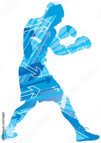 abstract boxing man silhouette