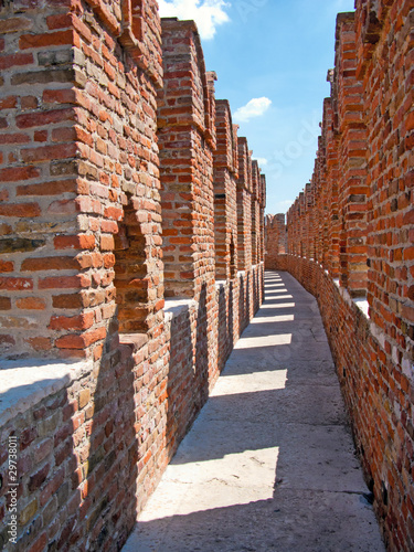 old bridge in Verona over Adige river - Castelvecchio photo