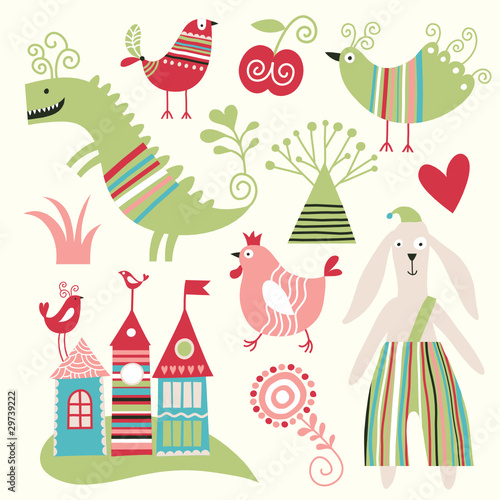 set of fairy-tale elements