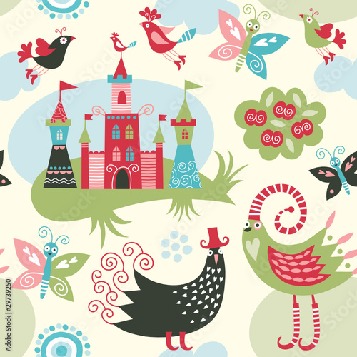 seamless pattern with fairy elements