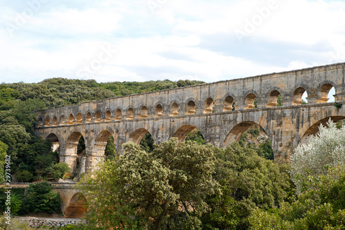 Pont du Gard aqueduct, Vers-Pont-du-Gard in South of France.