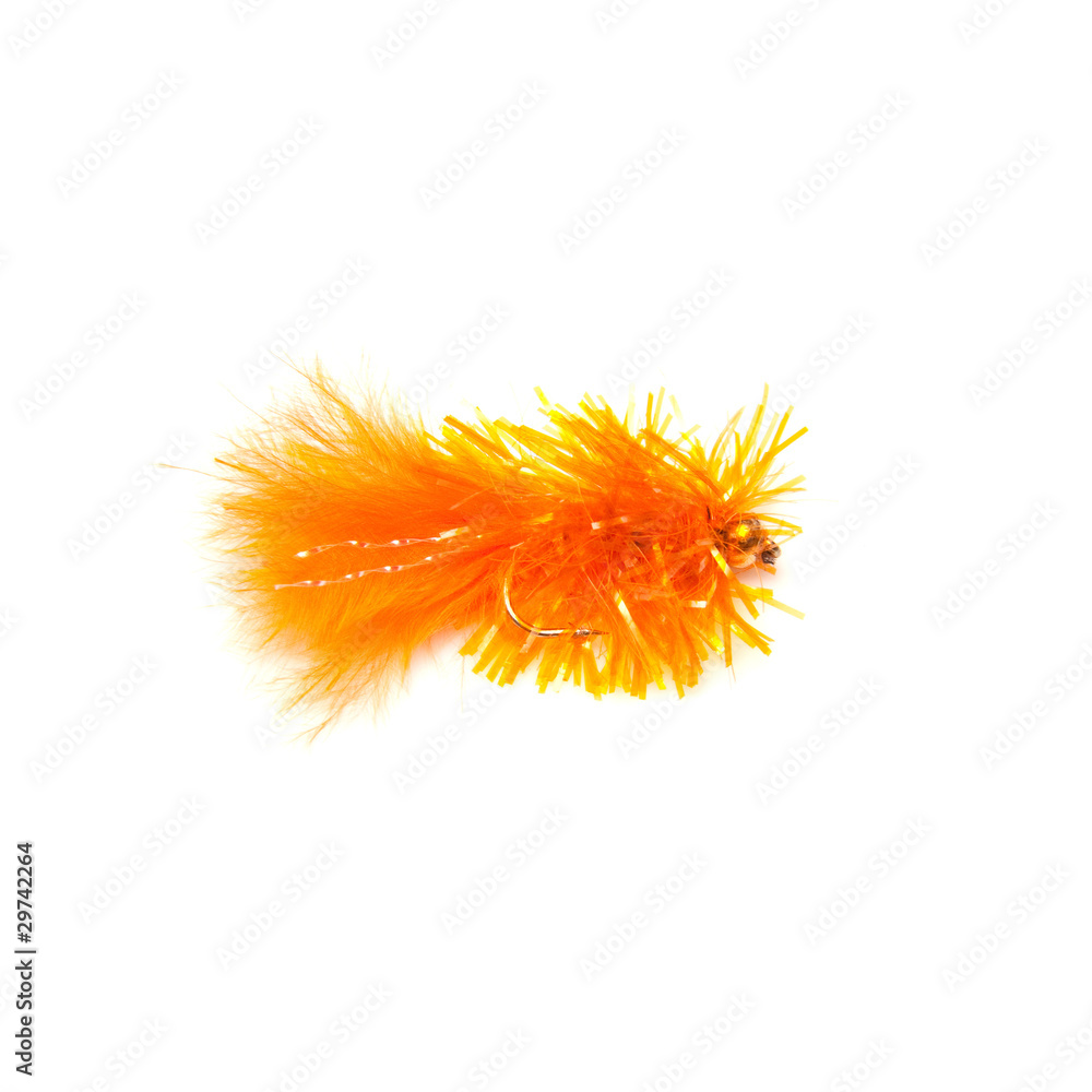 Orange blob trout fly 