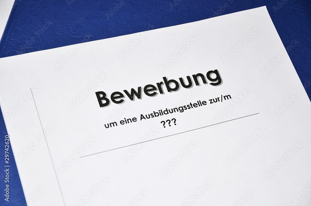 Bewerbung um eine Ausbildungsstelle Bewerbung um eine Ausbildungsstelle