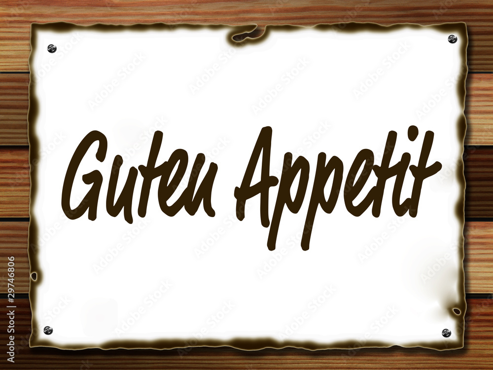 Wie Schreibt Man Guten Appetit Guten Appetit Stock-Illustration | Adobe Stock