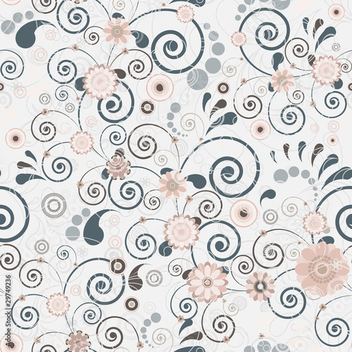 Floral seamless background of elegant colors. Vector illustratio