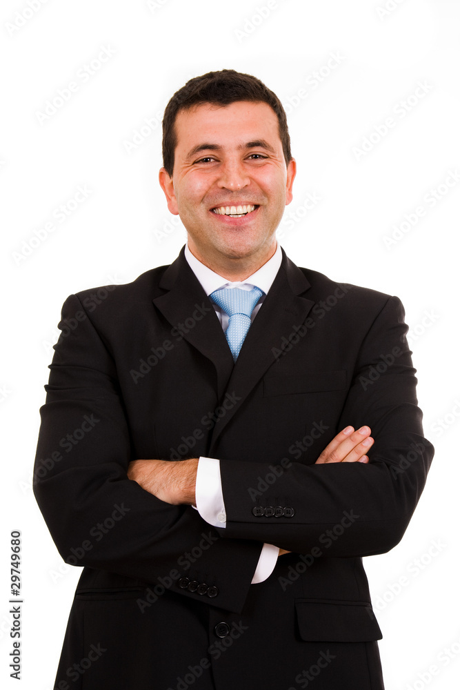 Portrait of a smiling yong business man, isolated on white Portrait of a smiling yong business man, isolated on white