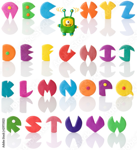 Alphabet #3 - funny letters, real reflections | Isolated