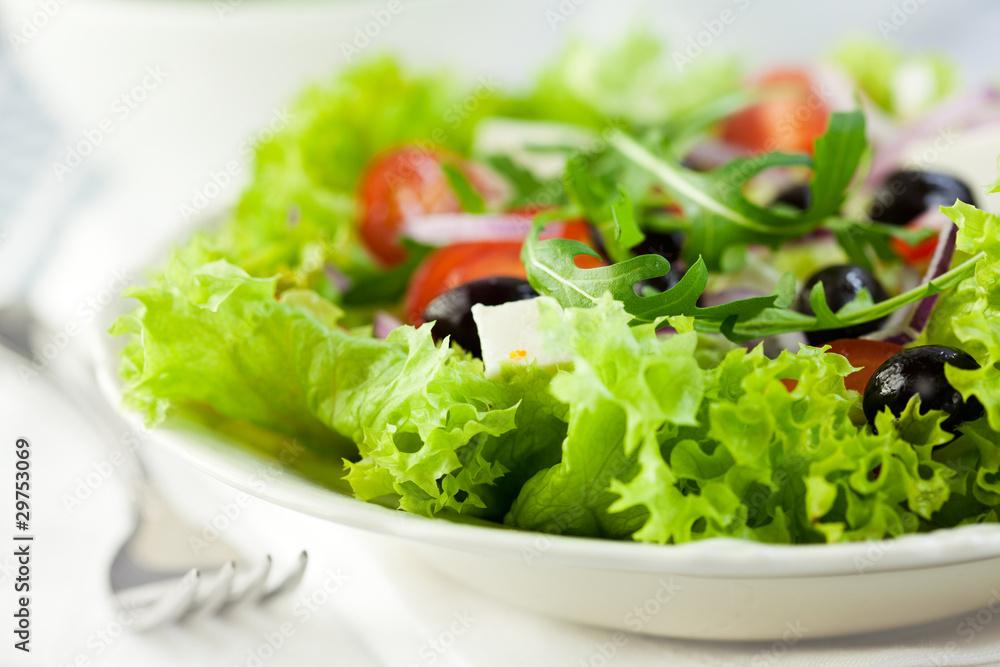 Fresh vegetable salad with feta and olives Fresh vegetable salad with feta and olives