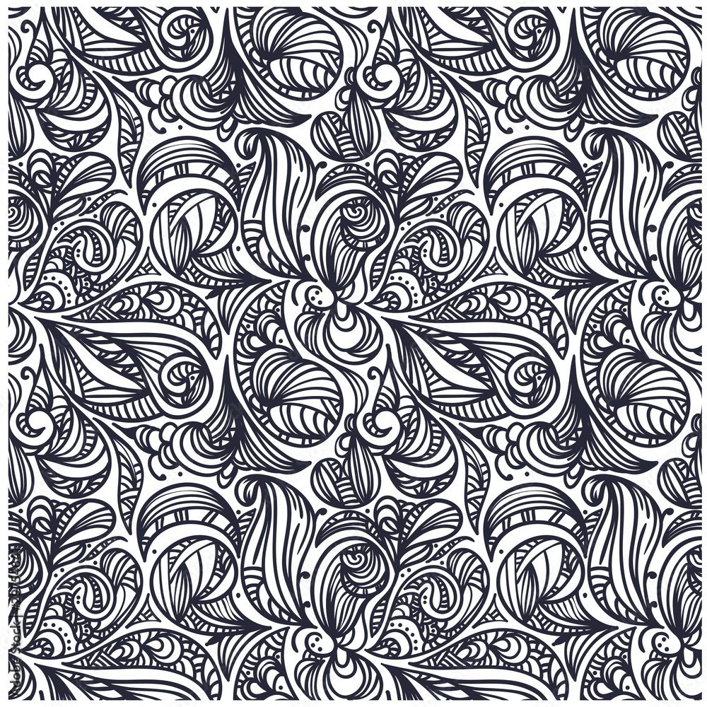 seamless floral monochrome pattern seamless floral monochrome pattern