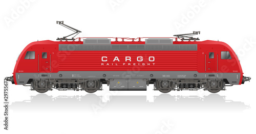 Detailed photorealistic model of electric locomotive photo