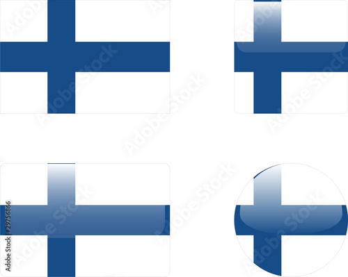 finland flag & buttons collection - vector