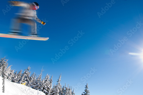 Male Snowboarder Catches Big Air. © Josemaria Toscano