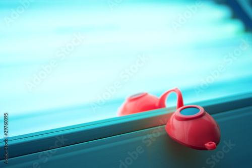 Tanning Goggles Resting on Tanning Bed