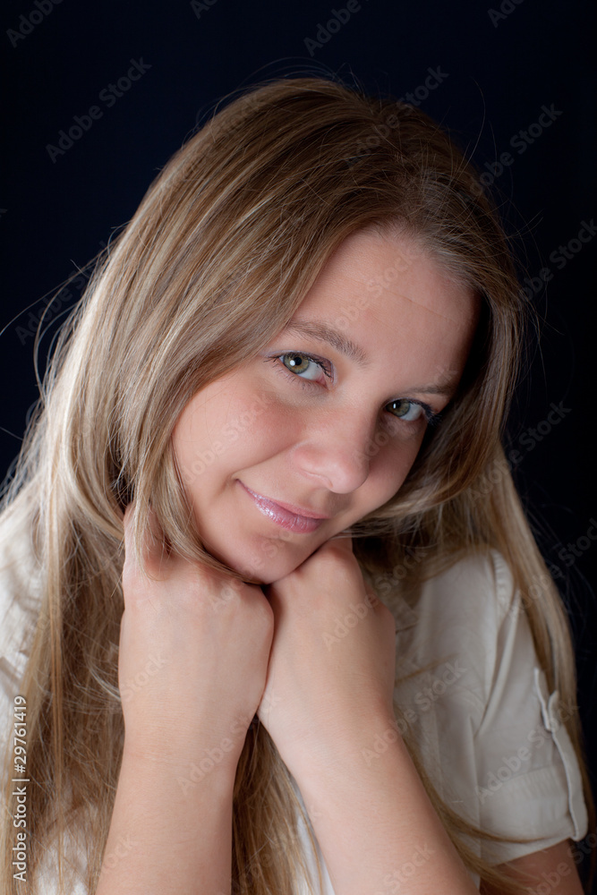 Portrait on a black background Portrait on a black background