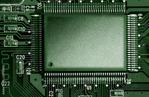 Fototapeta Naklejka Na Ścianę i Meble -  Microchip on a circuit board