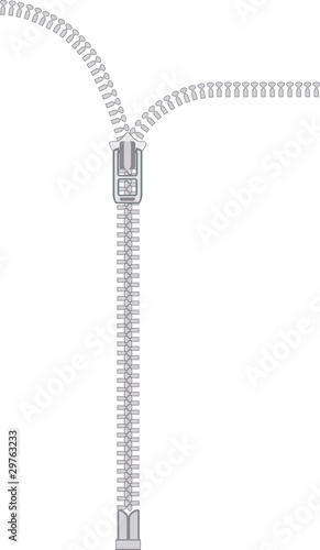 Vector long metal opening zip