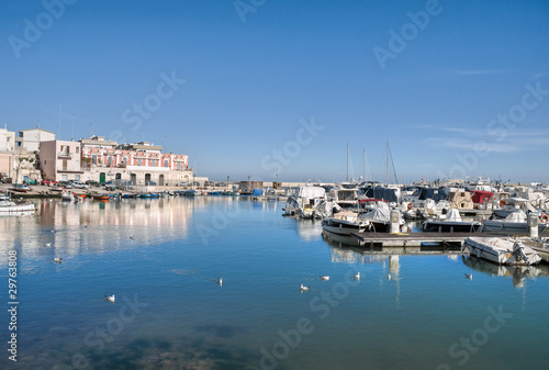 Panoramic view of Bisceglie seaport. Apulia.