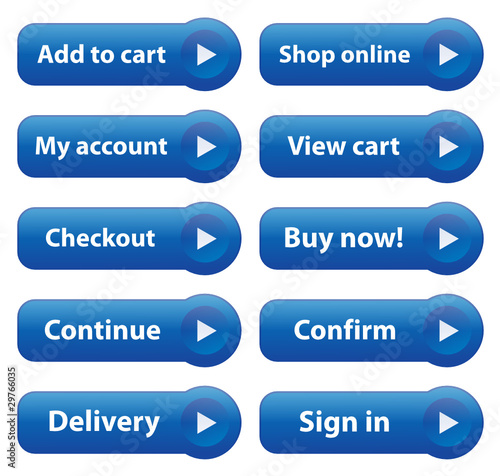 E-COMMERCE Web Buttons (add to cart buy order now shop online)