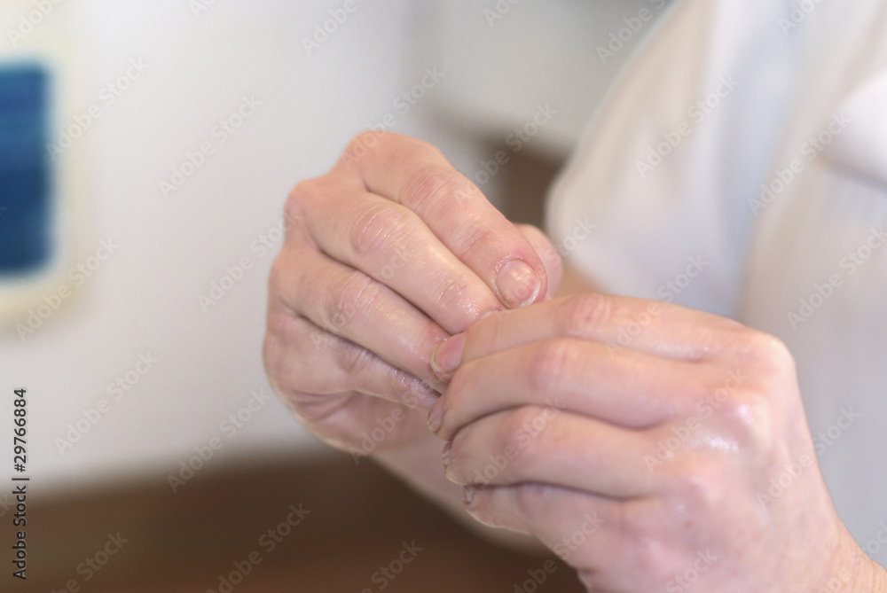 Serie Richtige Desinfektion der Hände MRSA