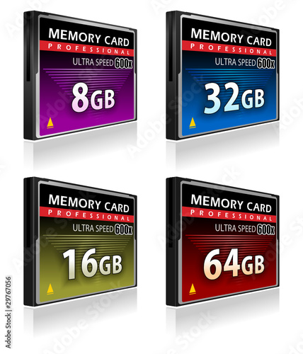 Set of CompactFlash memory cards