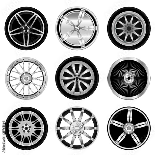 sporty aluminum wheel vector