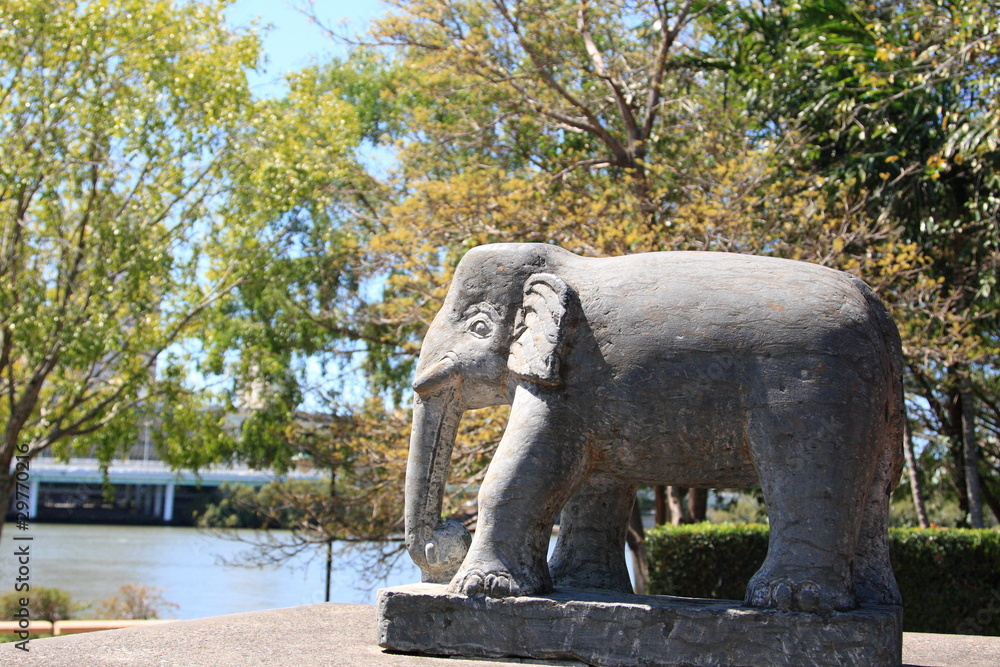 historic elephant statue at Brisbane river, Australia
