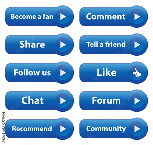 SOCIAL NETWORKING Web Buttons (internet follow us like share go)