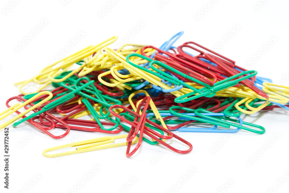 multi-colored paper clips