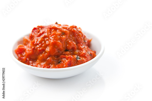 Ajvar, a delicious roasted red pepper and eggplant dish