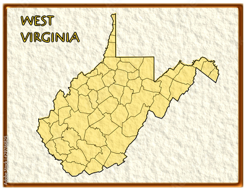 West Virginia USA state map seal emblem federal america