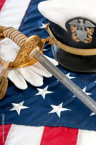 military sword and gloves