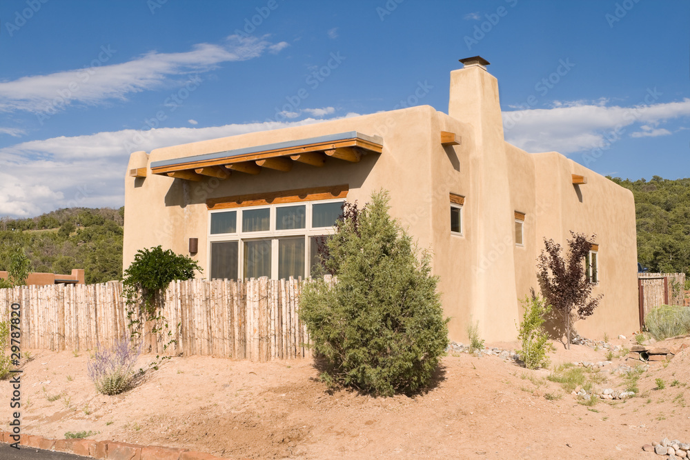 Αυτοκόλλητο Home Adobe Suburban Santa Fe NM Palisade Fence USA