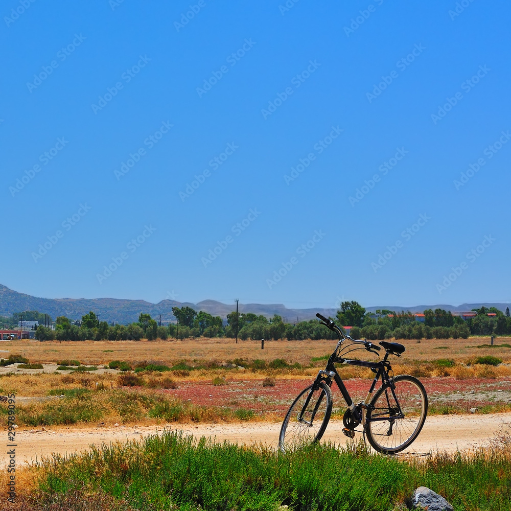 Bike on the road (Kos island, Greece)
