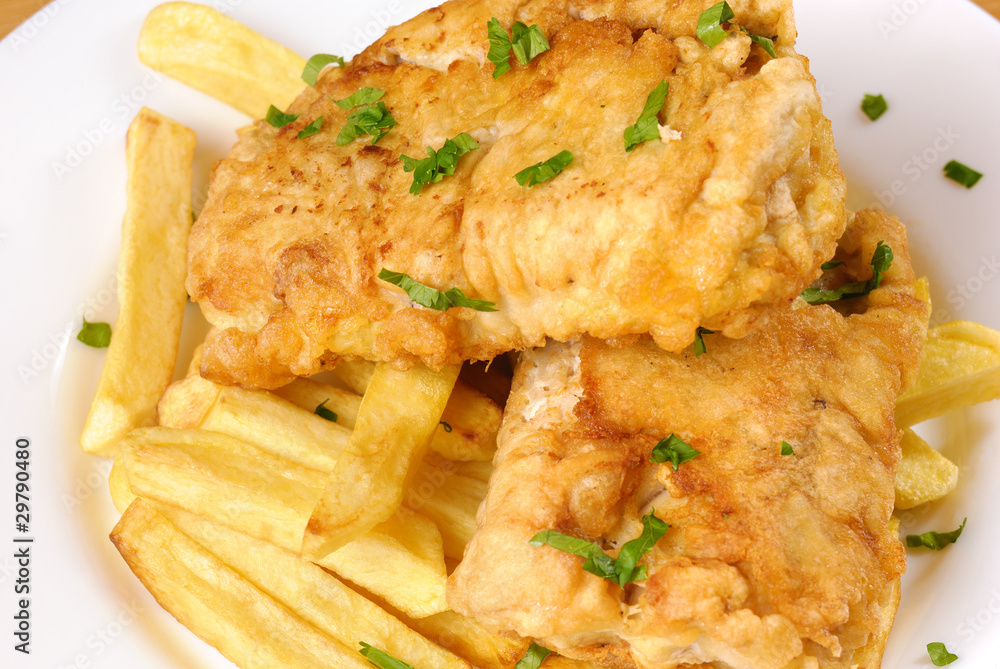 Fried fish and chips Fried fish and chips