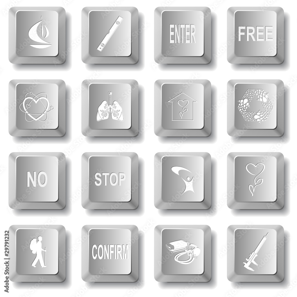 Vector set of computer keys