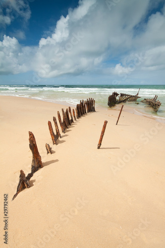 wreck on australian beach during the day