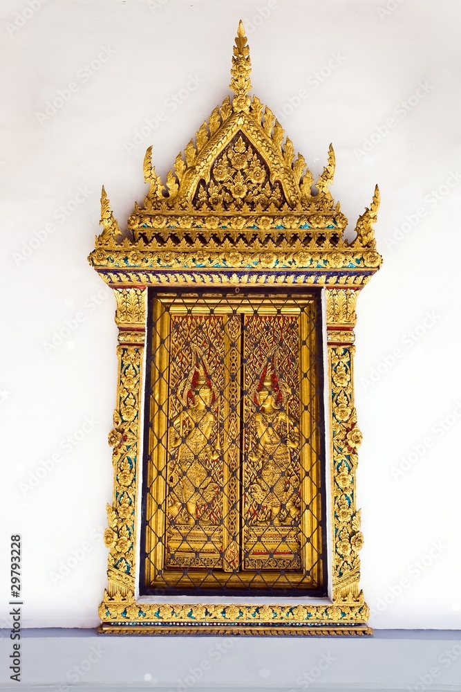 Golden Windows at Wat Phra Keao Temple in Grand Palace
