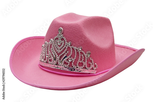 Valokuva pink cowboy hat isolated on white background