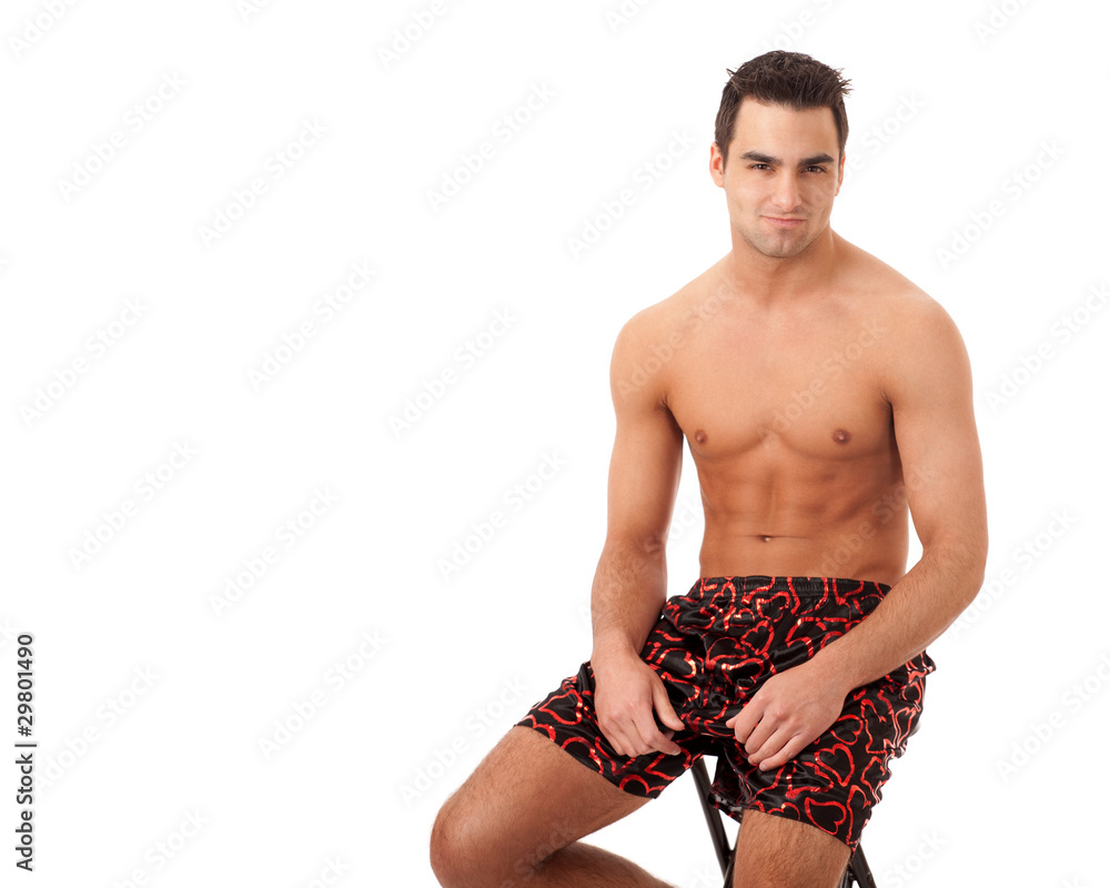 Fototapeta premium Man in Heart Boxers