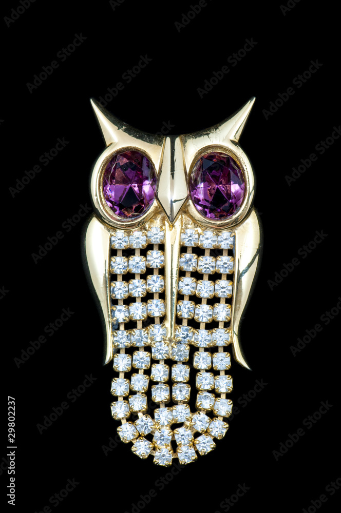 vintage owl brooch