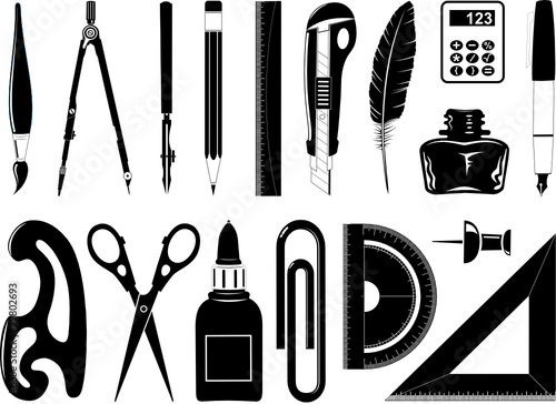 Vector icons of office tool