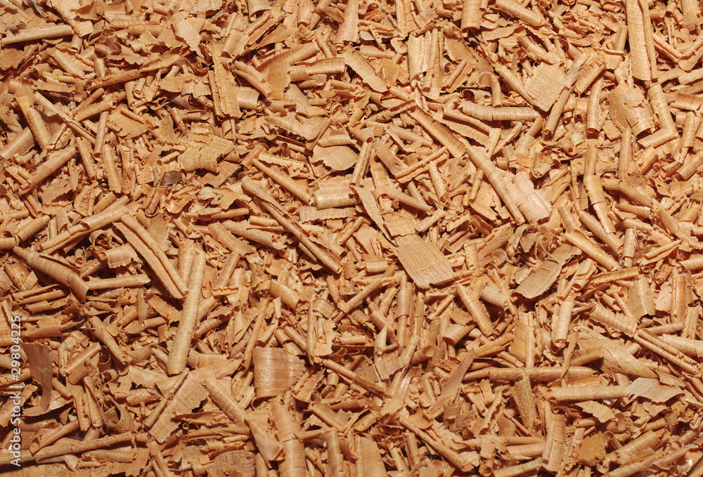 Shavings of juniper on a table as background Shavings of juniper on a table as background