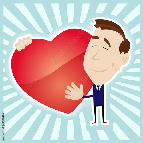 Man In Love Holding A Heart