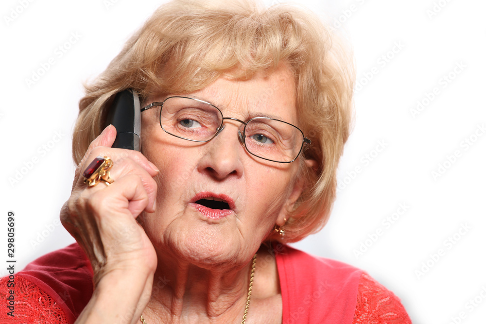 Elderly lady on the phone Elderly lady on the phone