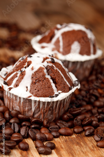 chocolate muffins with coffee