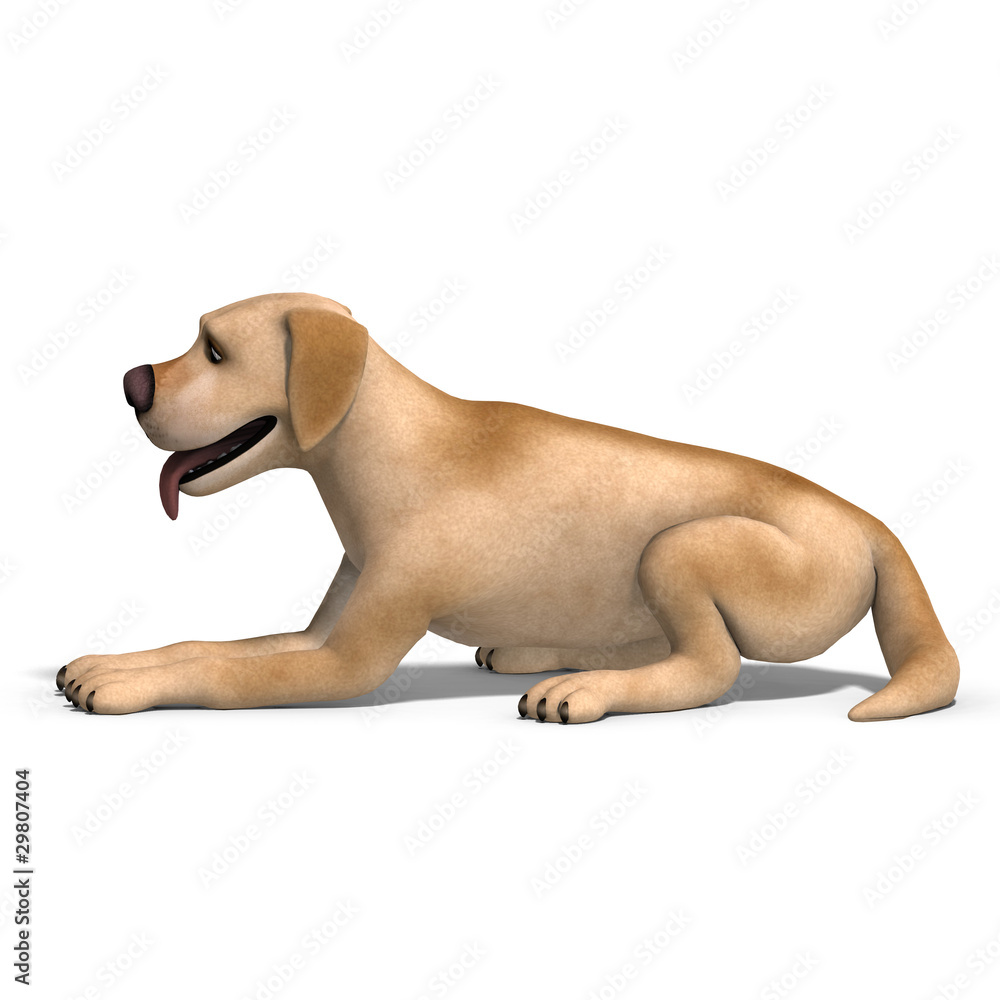 Obraz premium very funny cartoon dog is a little bit nuts. 3D rendering with