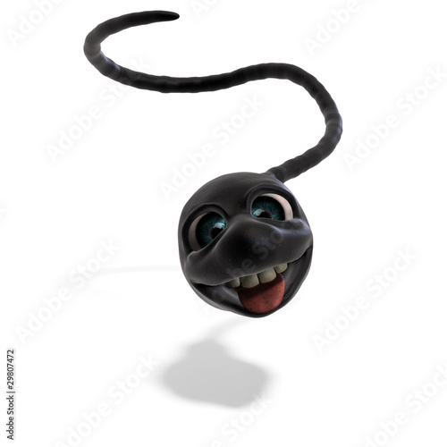 funny cartoon rendering of sperm. 3D rendering with clipping