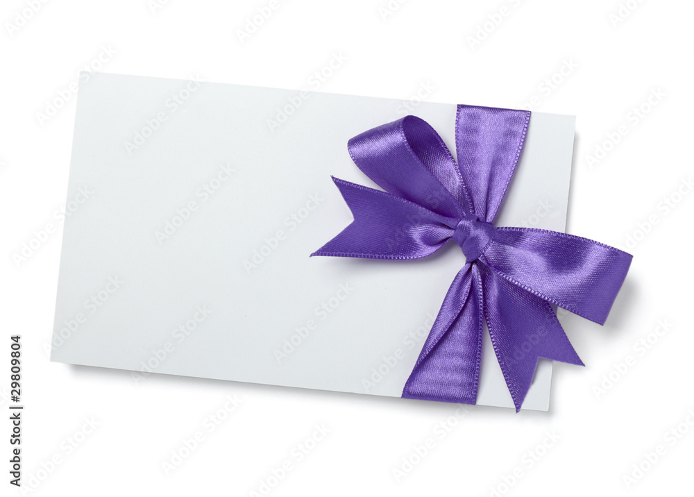 purple pink ribbon card note purple pink ribbon card note
