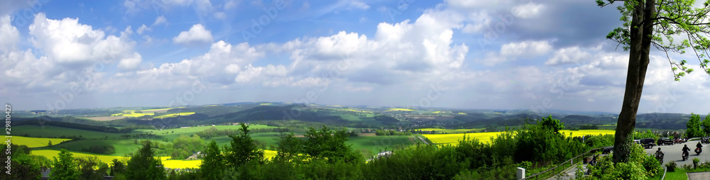Green mountain landscape, summer panorama, Germany
